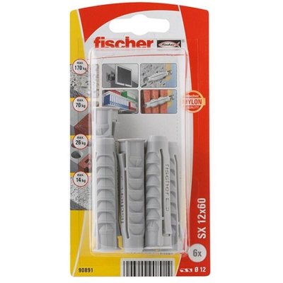 FISCHER Cheville nylon collerette sx 12X60 k nv -  Fixation