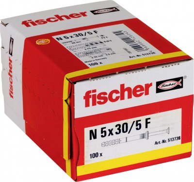 FISCHER Chevilles &agrave; frapper NF nylon 5X30 bo&icirc;te de 100 -  - 513736