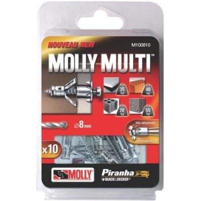 MOLLY Chevilles M&eacute;tal  Multi 4x37 + Vis Agglo Blister De 10