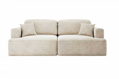 CASANOVA Chiara - Canap&eacute; Droit Convertible Tissu Velours 3 Places Beige