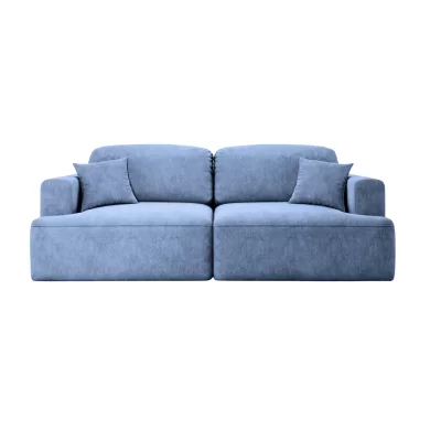 CASANOVA Chiara - Canap&eacute; Droit Convertible Tissu Velours 3 Places Bleu