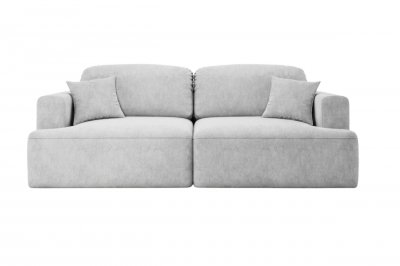 CASANOVA Chiara - Canap&eacute; Droit Convertible Tissu Velours 3 Places Gris Clair
