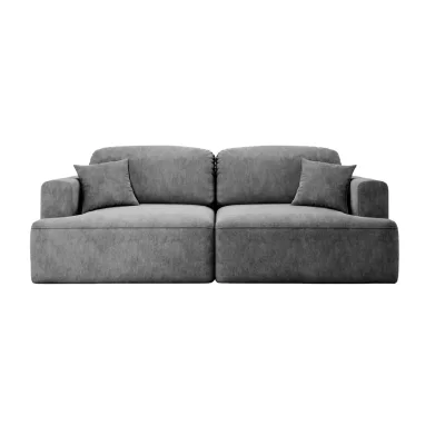 CASANOVA Chiara - Canap&eacute; Droit Convertible Tissu Velours 3 Places Gris Fonc&eacute;