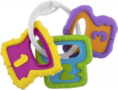 CHICCO  hochet Porte-cl&eacute;s 12 cm junior 3 pi&egrave;ces
