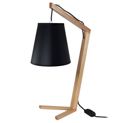 TOSEL CHICKEN FOOT Lampe a poser Bois hetre - 28x28x51cm - Bois/Noir