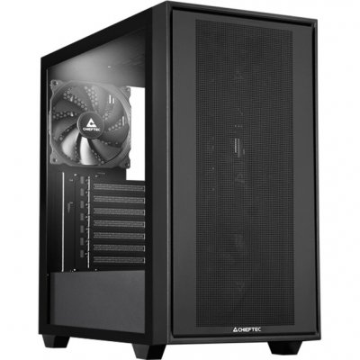 CHIEFTEC  Midi Tower GS-03B-BLK-OP, Schwarz Noir, bo&icirc;tier pc
