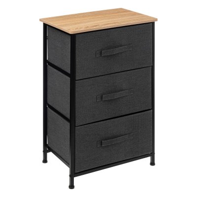 Chiffonnier 3 tiroirs Tissa gris fonc&eacute; 5five - Gris fonc&eacute;