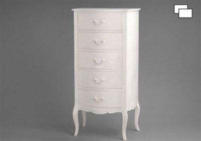 Chiffonnier 5 tiroirs Apolline CA - Amadeus - Blanc - Bois