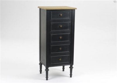 Chiffonnier 5 tiroirs New L&eacute;gende - - Noir - Bois