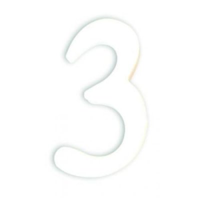 DECOPATCH Chiffre 3 papier m&acirc;ch&eacute; blanc 12cm