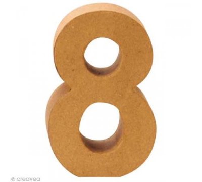 Chiffre en carton 8 qui tient debout - 17,5 x 11,5 cm