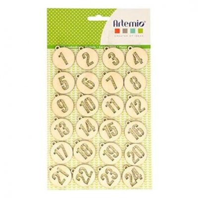 ARTEMIO Chiffres ronds en bois calendrier de l'Avent - 