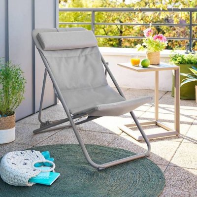 HESPERIDE Chilienne de jardin empilable pliable Mirael caf&eacute; - Hesp&eacute;ride