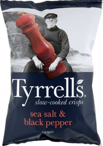 TYRRELL S Chips Sel De Mer/poivre Noir Tyrrell's - Le Sachet De 150 G