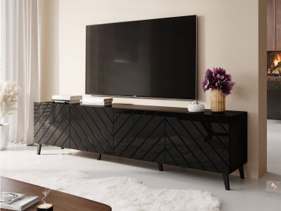 BEST MOBILIER Chloe - meuble tv - 200 cm - style contemporain - bestmobilier - noir