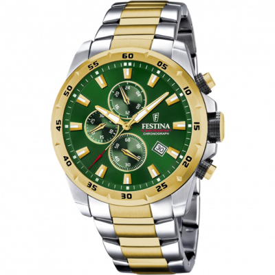 FESTINA Chronographe  Bicolore F20562/3 Cadran vert  Etanche 10ATM