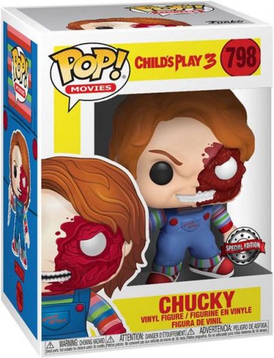 FUNKO Chucky Jeu D'enfant - Figurine Pop! (exc) Chucky Half (bd) 9 Cm