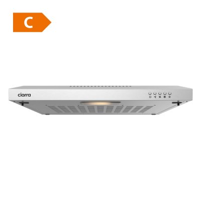 CIARRA  - Hotte Casquette 60cm 220m3/h 3 Vitesses Recyclage & Evacuation nox - 903SS60 - Inox