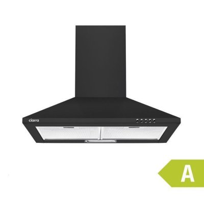 Ciarra hotte d&eacute;corative 60cm noir 350m3/h recyclage acier inox cd6736db CD6736DB