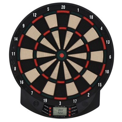 HOMCOM Cible jeu de fl&eacute;chettes &eacute;lectronique 26 jeux 8 joueurs haut-parleur