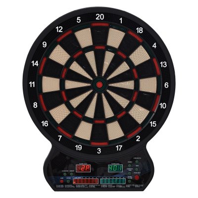 HOMCOM Cible jeu de fl&eacute;chettes &eacute;lectronique 27 jeux 8 joueurs affichage LED