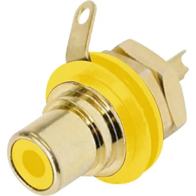 REAN AV Cinch/RCA embase femelle, verticale AV NYS367-4 Nombre de p&ocirc;les (num): 2 jaune