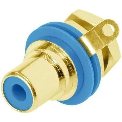 REAN AV Cinch/RCA embase femelle, verticale AV NYS367-6-CON Nombre de p&ocirc;les (num): 2 bleu