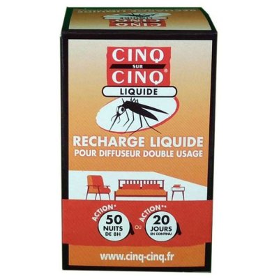 CINQ SUR CINQ  Recharge Liquide pour Diffuseur Anti-Moustiques, 35ml