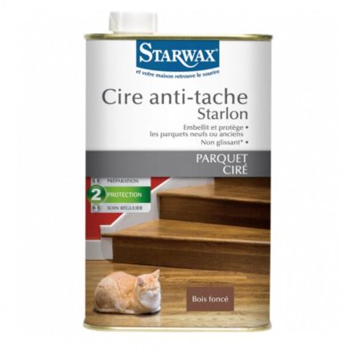 STARWAX Cire anti-tache starlon bois fonc&eacute;s parquet cir&eacute; 1 l