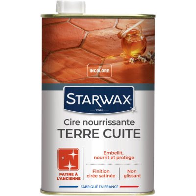 STARWAX Cire pour tomettes et pierres cuites  incolore 1L