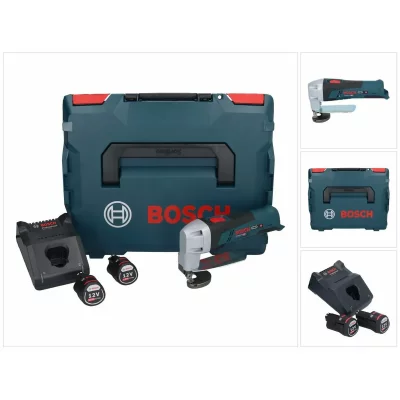 BOSCH Cisaille &agrave; t&ocirc;le gsc 12V-13 - 2 batteries 12V 2.0Ah + chargeur + coffret  0601926108