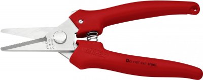 KNIPEX Ciseaux Universels Coupe-tout 140mm Droits - Poign&eacute;es Pvc - Acier Inox