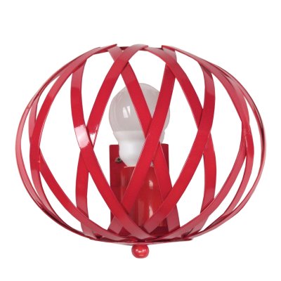 TOSEL CITROUILLE - Applique demi bol m&eacute;tal rouge