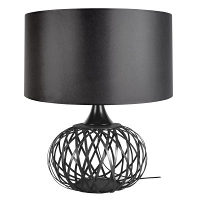 TOSEL CITROUILLE - Lampe de salon globe m&eacute;tal anthracite et noir