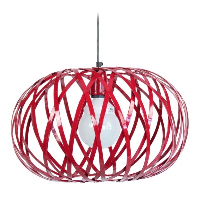 TOSEL Citrouille - suspension globe m&eacute;tal rouge