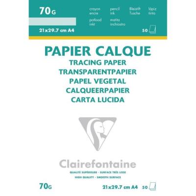 GENERIQUE Clairefontaine Bloc Calque Sup&eacute;rieur A4 50f 70/75g