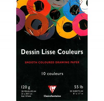 PAPER TOUCH CLAIREFONTAINE Bloc papier couleur 10 teintes A4 20F 120g