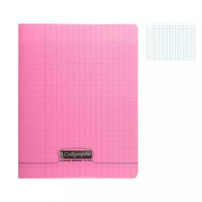 CALLIGRAPHE CLAIREFONTAINE  Cahier Piqu&eacute; Polypro Rose 24 x 32 cm 96 Pages