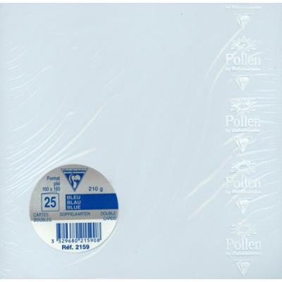CLAIREFONTAINE  - Carte Double 160x160 Bleu - Paquet De 25