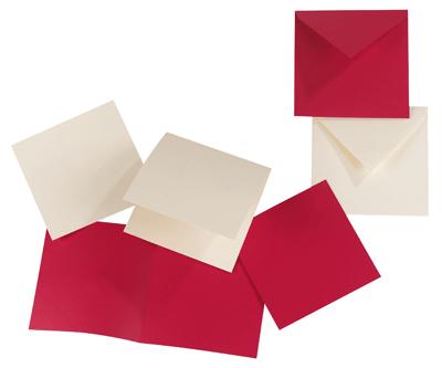 CLAIREFONTAINE  - Carte Double 160x160 Groseille - Paquet De 25