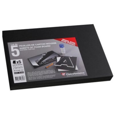 CLAIREFONTAINE  Carton Mousse lot 5 feuilles A3 3mm - Blanc - Lot de 2