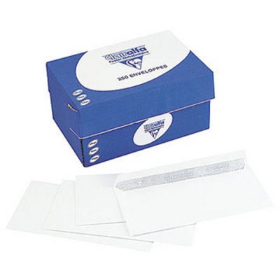 CLAIREFONTAINE  Clairalfa Bo&icirc;te de 250 enveloppes auto-adh&eacute;sives 110 x 220 mm Blanc