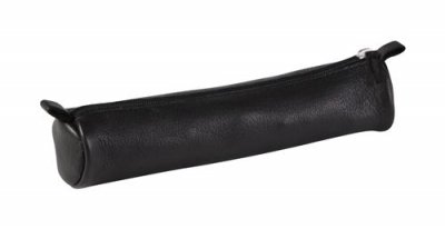 CLAIREFONTAINE   trousse petite ronde, cuir, noir noir