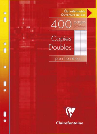 CLAIREFONTAINE  - Copie Double Blanche A4 Seyes 90g Perforee - Etui De 100
