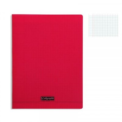 CALLIGRAPHE Clairefontaine Couv Polypro, Cahier Piqu&eacute; Rouge 24x32cm 96p S&eacute;y&egrave;s 90g