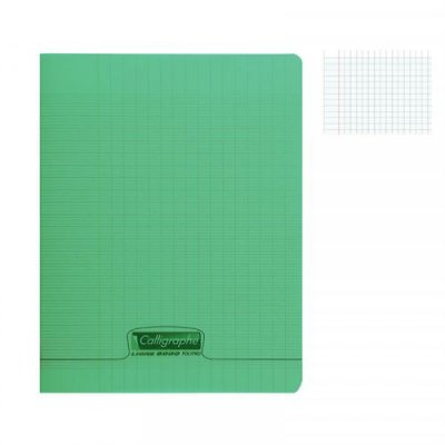 CALLIGRAPHE Clairefontaine Couv Polypro, Cahier Piqu&eacute; Vert 17x22cm 96p S&eacute;y&egrave;s 90g