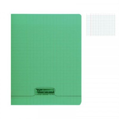 CALLIGRAPHE Clairefontaine Couv Polypro, Cahier Piqu&eacute; Vert 24x32cm 48p S&eacute;y&egrave;s 90g