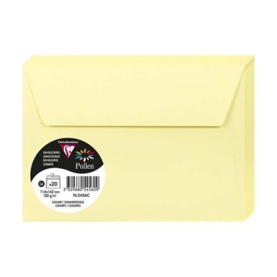 CLAIREFONTAINE  Enveloppe 120g 114x162 Canari Pqt 20