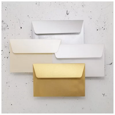 POLLEN BY CLAIREFONTAINE Clairefontaine Enveloppe 120g 140x140 Blanc Iris&eacute; Pqt 20