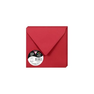 CLAIREFONTAINE  Enveloppe 120g 140x140 Rouge Groseille Pqt 20